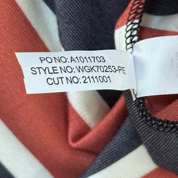 41 Hawthorn NWOT Annora Faux Wrap Knit Dress Sz S Petite Navy Terracotta - Picture 7 of 7